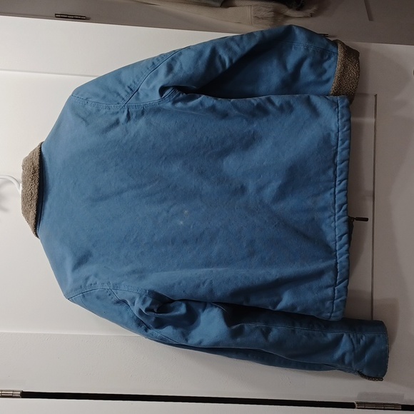 Jean Jacket Denim Light Blue Gray Sherpa Gander Mountain Guide Workwear Coat - Picture 3 of 9